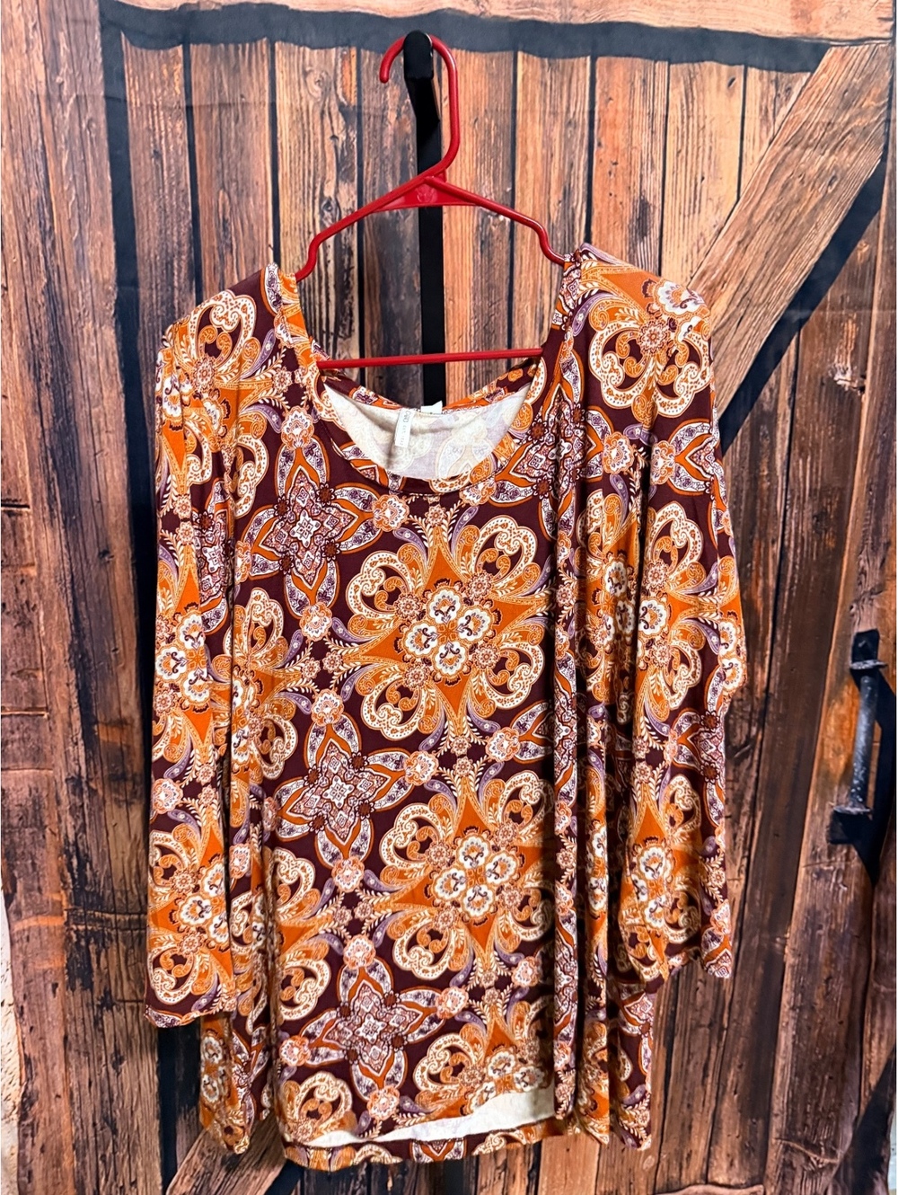 Chico's Plus Size 18/20W Long Sleeve Patterned Top